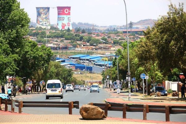 View of Soweto with towers in the background